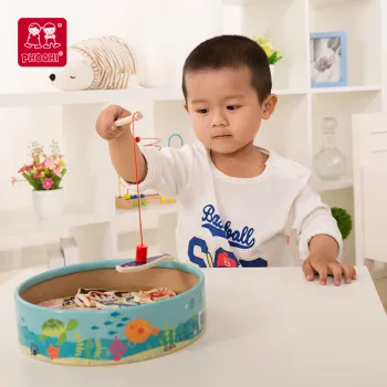 Classic Wooden Magnetic Fish Game: An Entertaining Toy for Kids' Table
