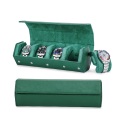 Custodia per orologio in cuscinetto in cima in cuoio in pelle verde