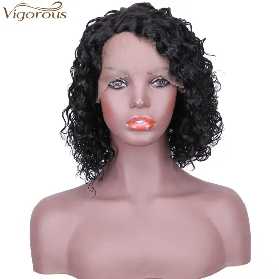 Vigorous Lace Frontal Human Hair Wig Pre Plucked Short Curly Brazilian Hair Wigs for Black Women 100% Real Hair