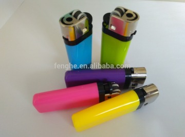 colorful mini plastic flint stone cigarette lighter with butane gas FH-009