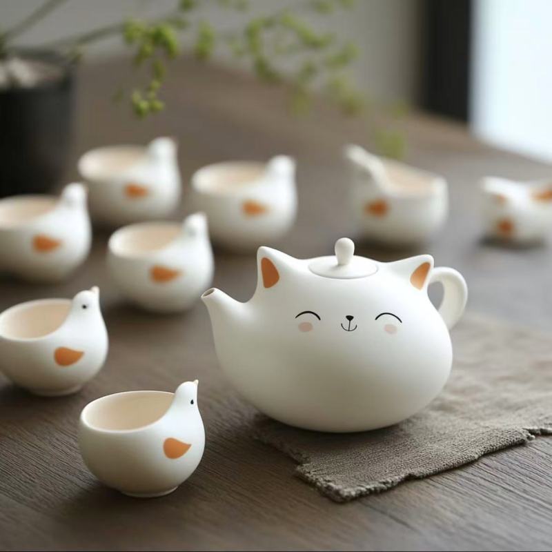 Mini Cartoon Cute Cat Mug Set - Fun & Stylish Drinkware