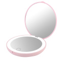 Miroir de maquillage portable cosmétique avec lumière