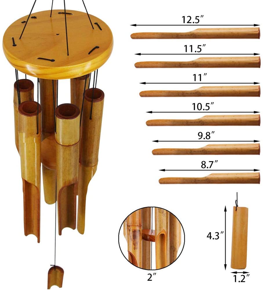 Bamboo Wind Chimes avec un ton profond incroyable