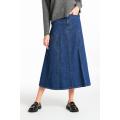 Splicing Large Swing Long Denim Skirt