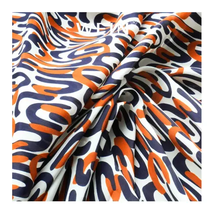 Popular Design Silk Viscose Crepe Geometry Digital Printed Fabric