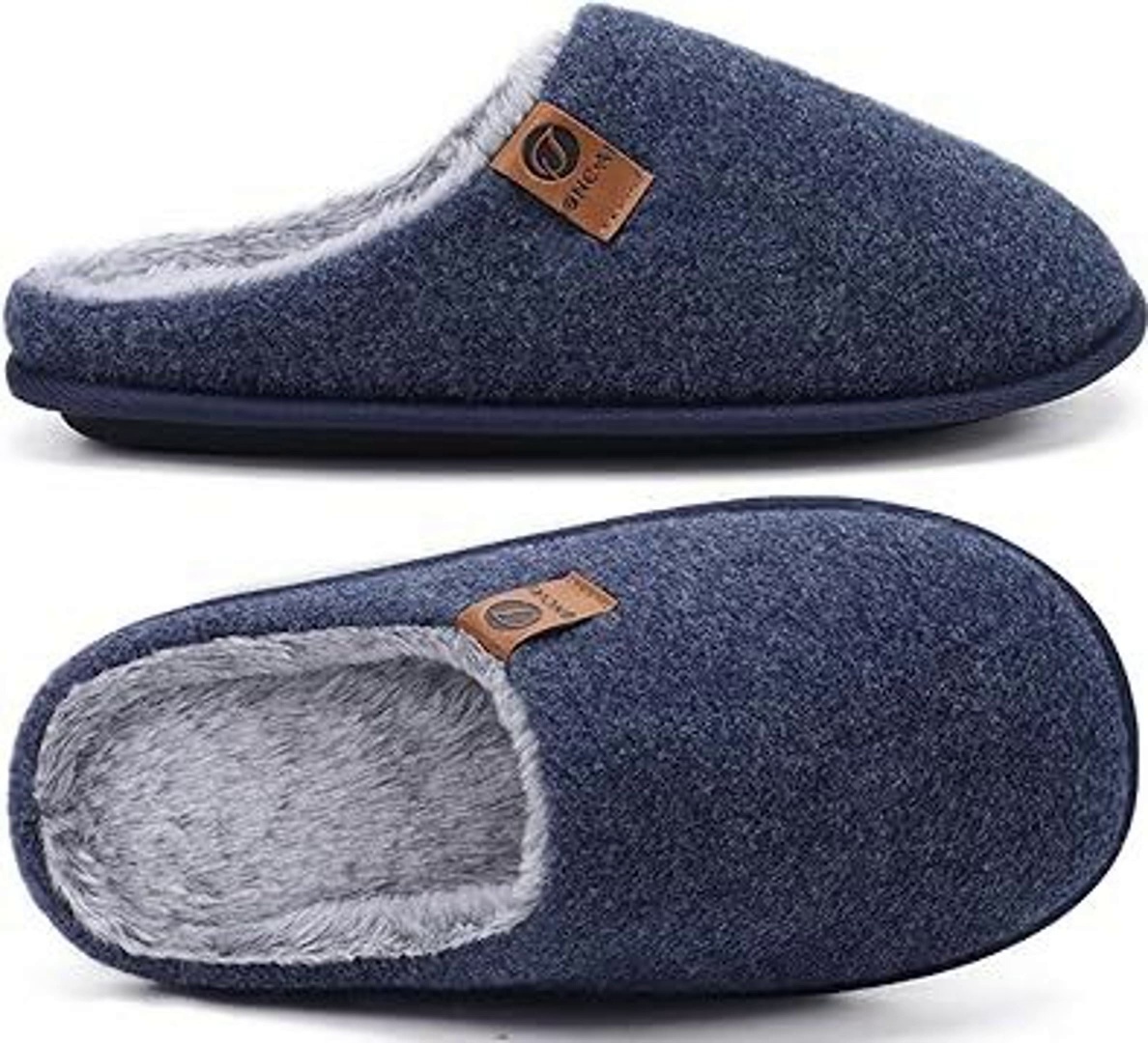 ONCAI Men's Comfort Memory Foam Wear-Resistant Slippers