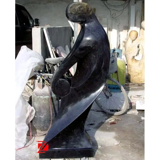 black stone abstract statue