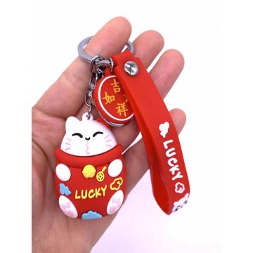 Llavero de PVC Lucky Cat al por mayor