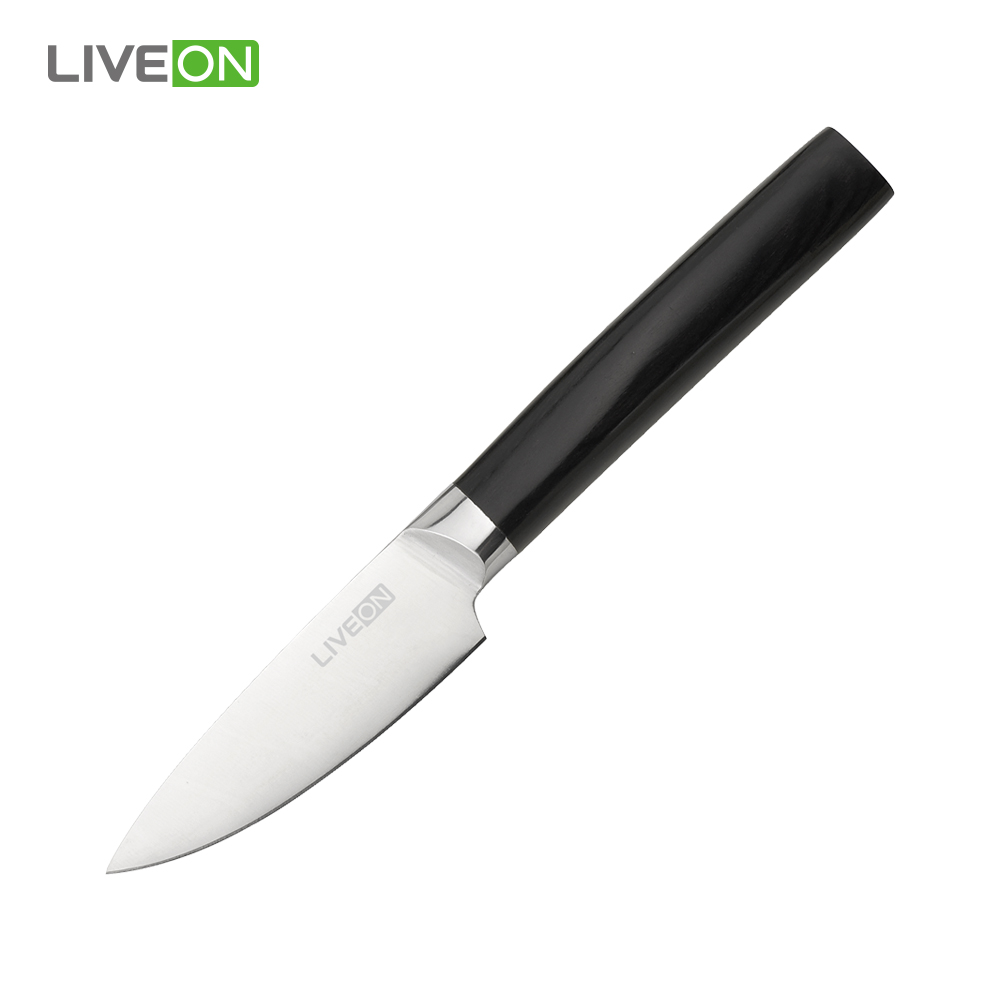 Coltello da cucina con manico in legno Pakkawood seghettato