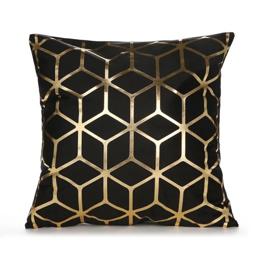 Fodera per cuscino con stampa geometrica gialla creativa nordica