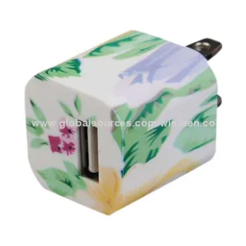 5W USB wall charger for mobile phone with water-transfer patten, tested by burning machine over 0.5h