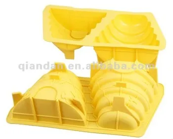 2 cavities Christmas tree shaped silicone cake molds