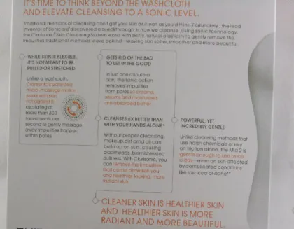 original white Clarisonic Mia 2 Skin Cleansing System +Clean Cream