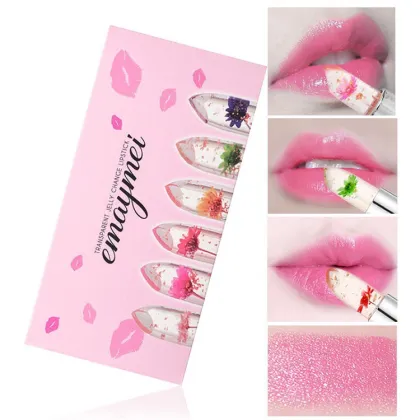 Moisturizing pH Color-Changing Jelly Lipstick with Dried Flower