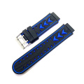 Black and Blue Color Silicone Watch Strap Custom