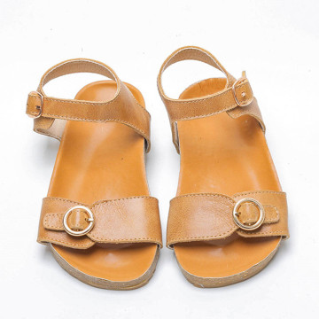 Wholesale Cork Insole Wax Leather Children Sandals