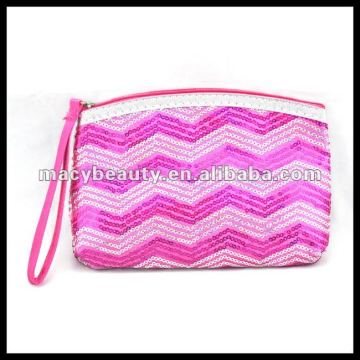 Fashion pink and white travel toiletry bag