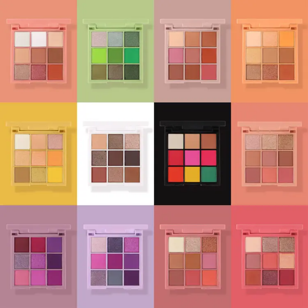 9 warna Palet eyeshadow solek persegi untuk wanita