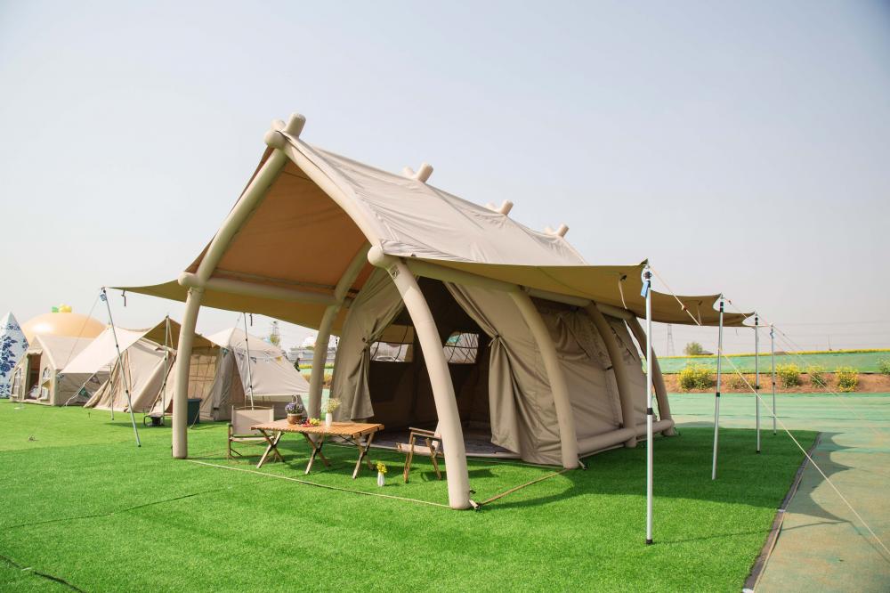 Carpa de campamento inflable en forma de durazno