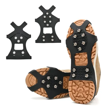 Anti-Slip Snow Hiking Shoes with Chain Spikes for Ice Grips