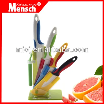6 pcs ceramic knife set with arcylic stand