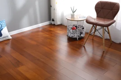 prefinished golden color burma teak flooring