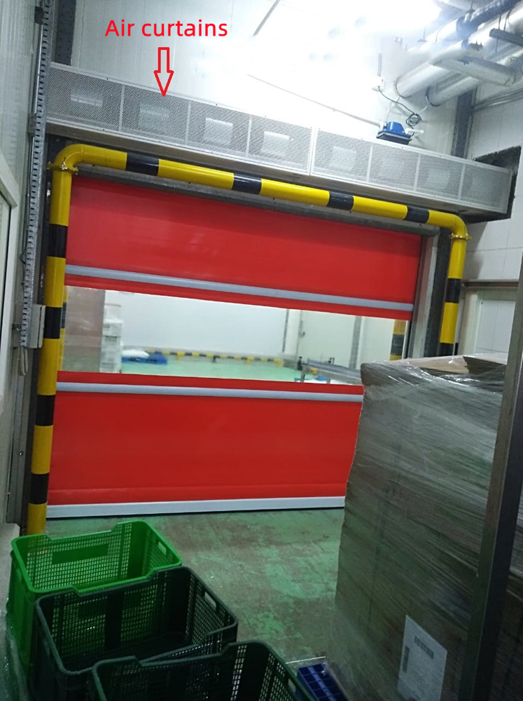 air curtain interlocking PVC high speed rolling doors