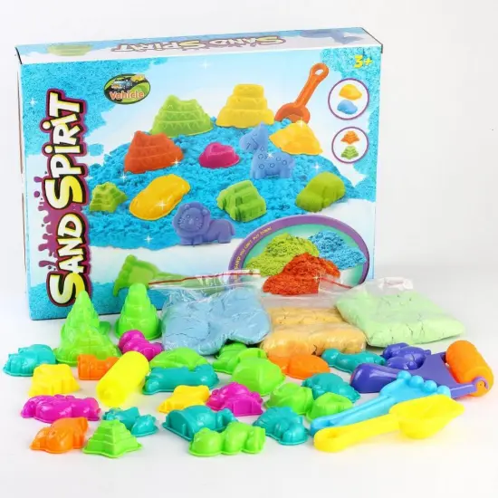 Kids DIY Colorful Magic Space Sand With Tools