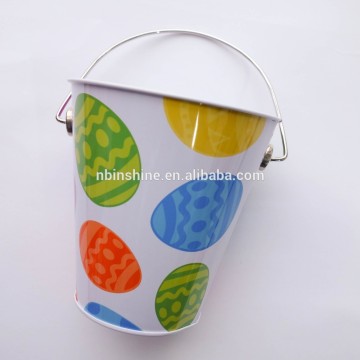 Easter tin pails , tin buckets easter decoration