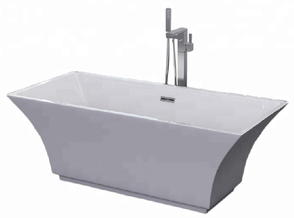 Baignoire autoportante de 56 pouces baignoire autoportante 178 mm blanc