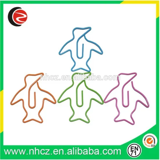 Colorful Penguin Shaped Paper Clips