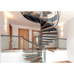 Gold Plated Railings Spiral Stairs with Lights