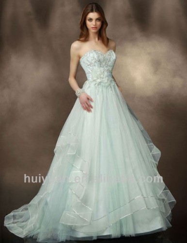 newest sweetheart green wedding dress