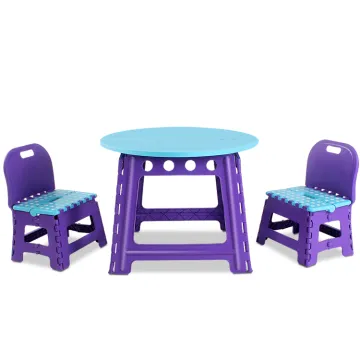 Portable Folding Camping Table with Adjustable Height and Collapsible Stool