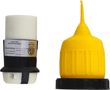 L5-30R Connector with RV Power Cord Cover & Ring, 30 Amp Twist Lock Inlet Protector