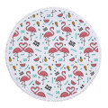 White Christmas Circular Beach Towel