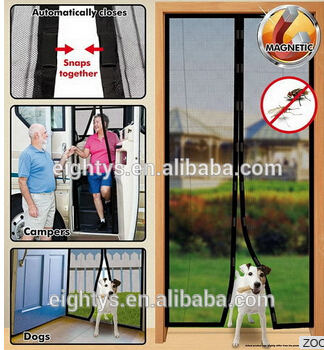 Hands-Free Mesh Screen Door Magnetic Anti Mosquito Bug Doors Curtain