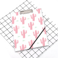 Custom cactus pattern A4 clipboard with notebook