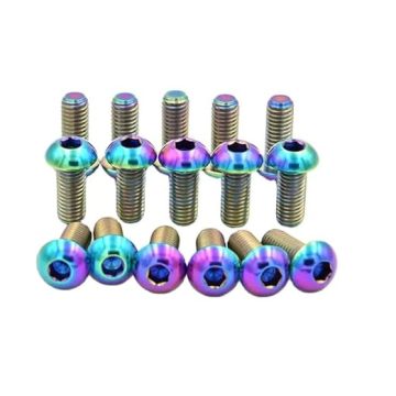 Custom Carbon Aluminum Plated and Brass GR5 Titanium Polished Nuts, Steel Black Hex Bolts