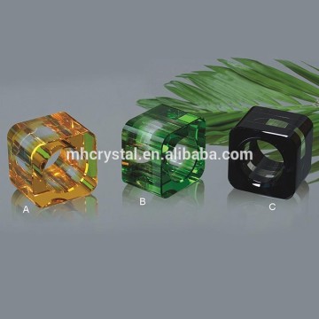 Colored square glass napkin rings MH-00151B