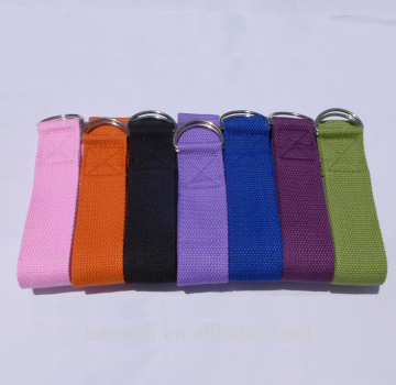 polyester cotton yoga belt with metal ring