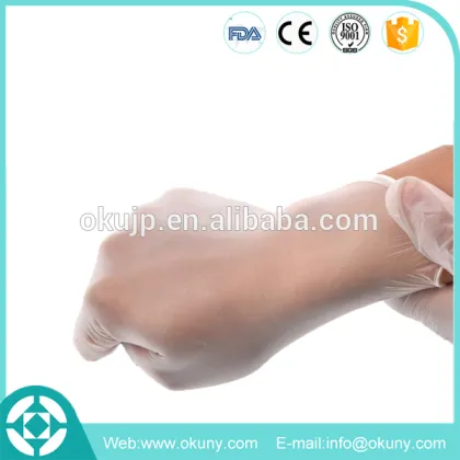 vinyl gloves powder free 3.5 g for M size clear