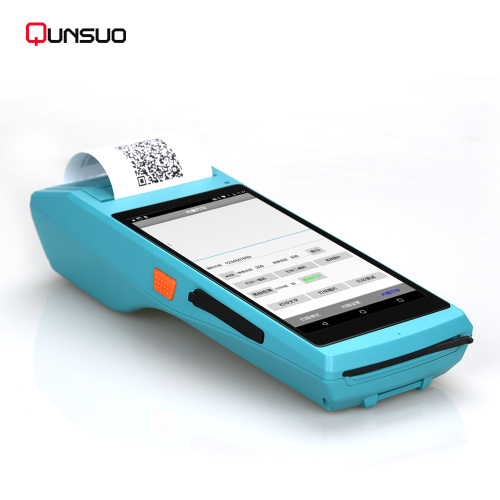 Handheld Android pos terminal with printer and NFC