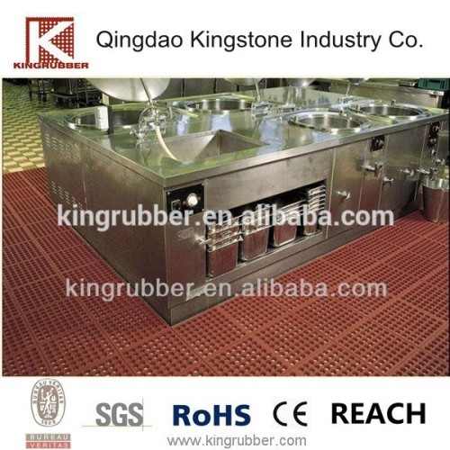 Antislip Commercial Kitchen Perforated Rubber Drainage Mat, High