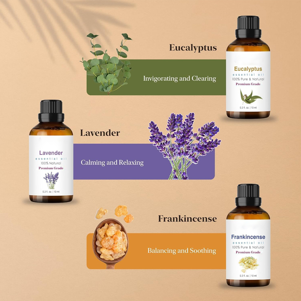 Os óleos essenciais puros deram um presente para a aromaterapia do difusor