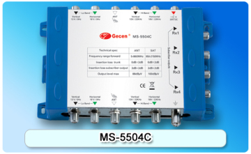 Cascade Satellite Multiswitch 5X4 5 inputs 4 outputs Model MS-5504C