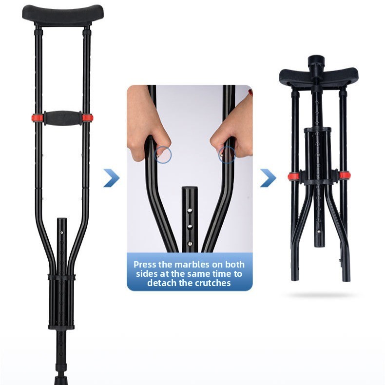 Adjustable Single and Double Underarm Aluminum Alloy Crutches Anti-Slip Medical Cane for Elderly and Disabled Axillary Crutch5