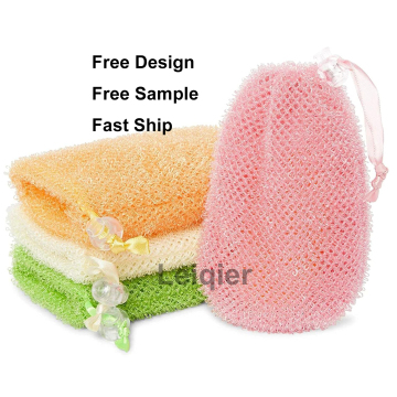 Custom Logo Hanging Soap Net Bag - Durable Nylon Foam Colorful Wash Bag