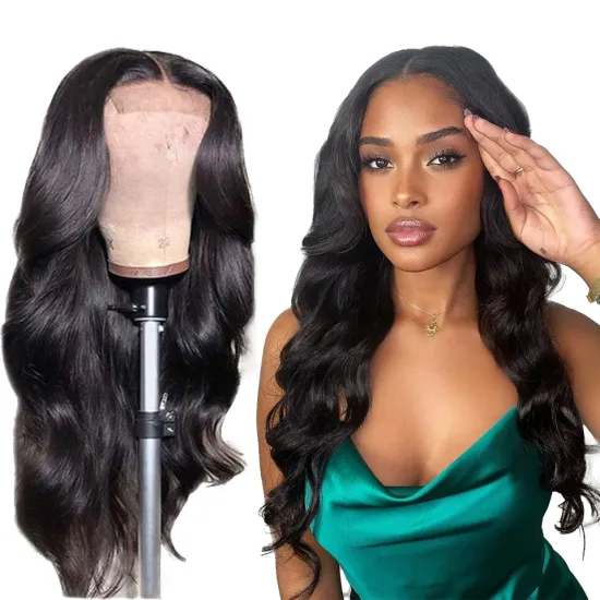Natural Glueless Brazilian Human Hair Body Wave 13x6 13x4 Lace Front Wig Dyeable Virgin 5x5 Lace Closure Wigs For Black Women