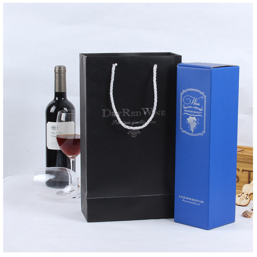 Custom Logo Two Bottles Wine Paper Bag Luxury